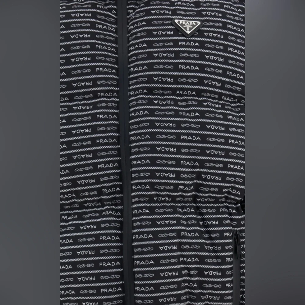 RRP$4,000 Prada Re-Nylon down puffer logo jacket in black NWT - Picture 3 of 13